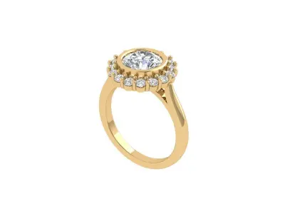 Solitaire Engagement Ring 3D print model 98