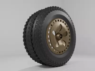 Offroad Vehicle Tire with Rim 3D model