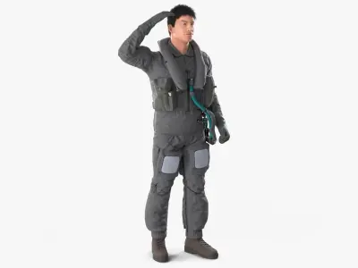 USAF Pilot Fur Rigged  purchase 3D model