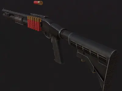 3DRT - Modern firearms HD - Remington 870 Low-poly 3D model