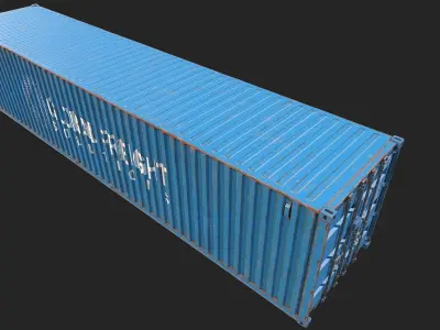 Low Poly PBR Shipping Container 40ft Low-poly 3D model