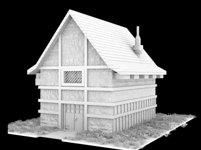 low poly house model Free low-poly 3D model