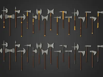Low Poly Axe Pack 1 Low-poly 3D model