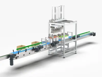 Fully Automatic Box Packing Machine 3D model by Lovano