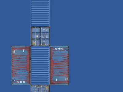 Low Poly Textured Container Free low-poly 3D model