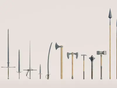Medieval Weapon Pack Free low-poly 3D model purchase