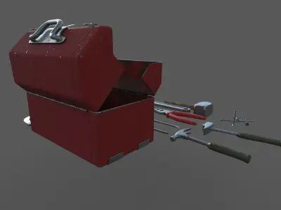 Tools tool box Low-poly 3D model