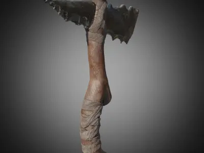Low-poly stone axe Free low-poly 3D model