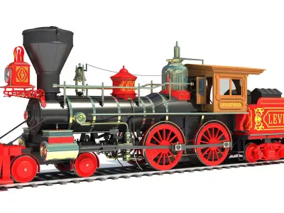 Steam Locomotive 3D model buy