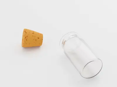 Medical Lab Chemical Clear Glass Bottle Realistic 3D model Low-poly 3D model