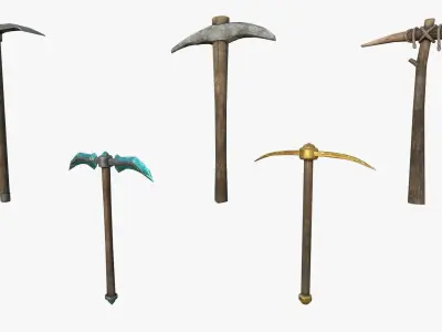 Pickaxe pack Low-poly 3D model