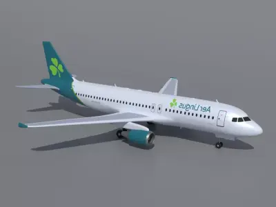 Airbus A320 Aer Lingus Free 3D model