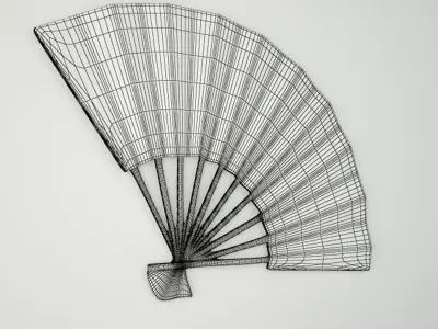 Asian Brass Fan 3D model
