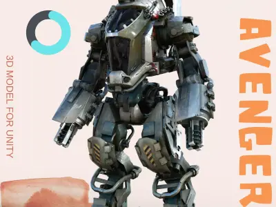 Avenger robot Low-poly 3D model