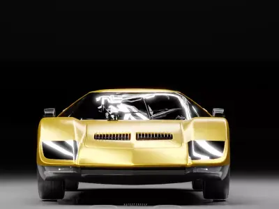 Futuristic Retro Supercar Rigged Sci-Fi Concept Vehicle  3D model
