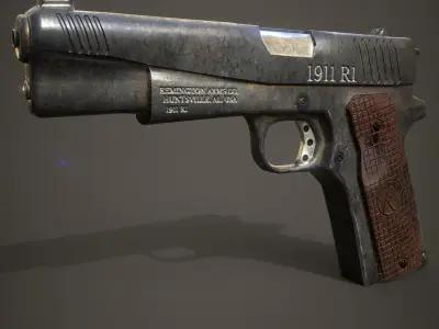 1911R1 Handgun  Rubber Version Low-poly 3D model