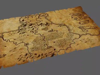3D rigged map Low-poly 3D model