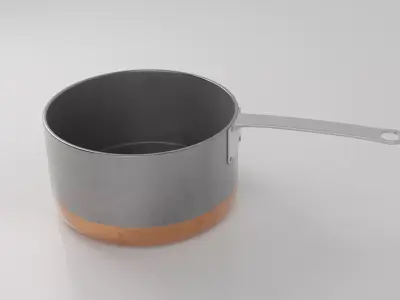 Copper Steel Antique Saucepan 3D model