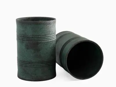 Used Steel Barrel B 01 3D model