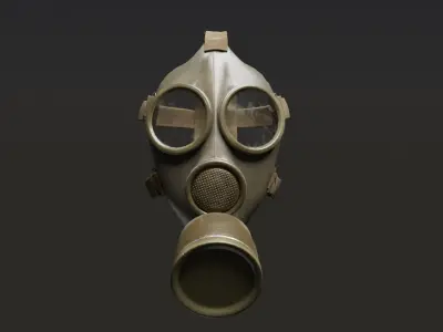 Military gas mask Low-poly 3D model purchase