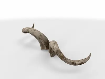 rolled horns 01 3D model purchase
