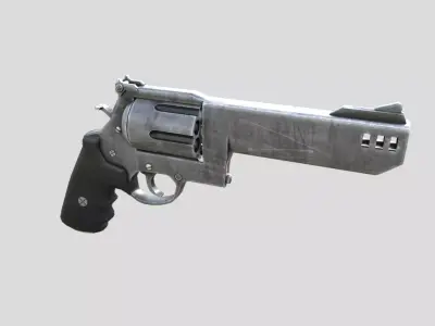 Revolver-gun model 3d game ready model Low-poly 3D model Low-poly 3D model