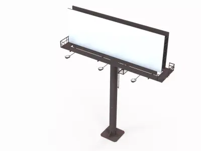 Billboard 1 Red Low-poly 3D model
