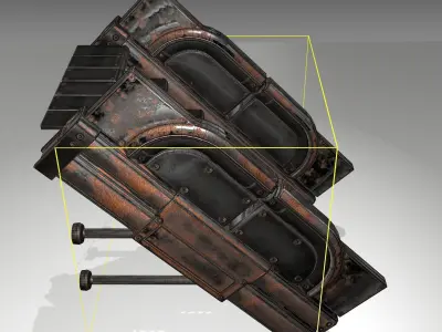 Futuristic Stairs - 21 - Rusty Textures Low-poly 3D model