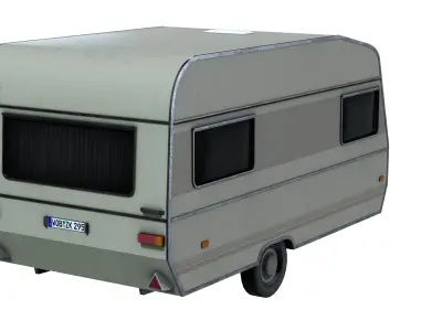 Caravan Trailer 6M Low-poly 3D model