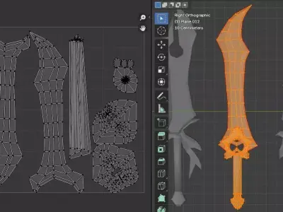 Low Poly Fantasy Sword Pack Low-poly 3D model