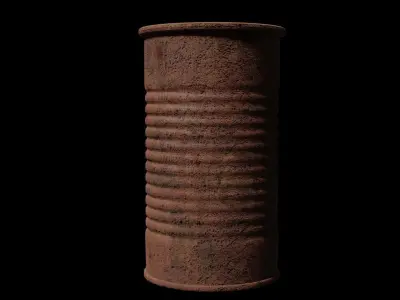 Old rusty oil barrel Low-poly 3D model