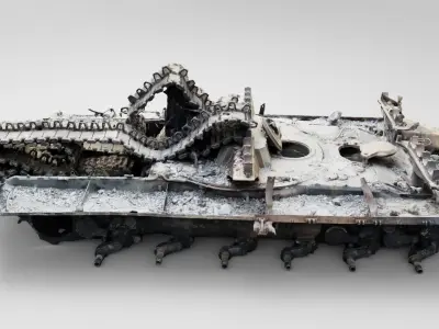 Remains of russian TZM-T TEL loader for TOS-1A Solntsepyok 3D model