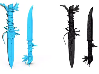 Native american ornamet dagger High Poly Resolution 3D model