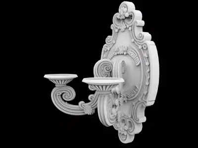 Classic Victorian Candle Sconce 3D Print Model 3D print model