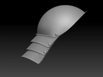 High-poly model knight pauldron 3D model