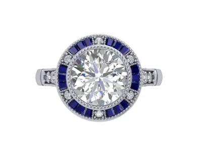 Art Deco Ring 3D print model buy