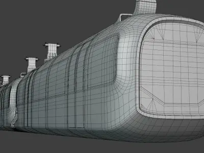 Elevated trains bundle 3D Model Pack
