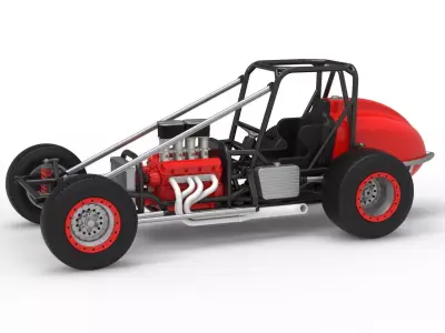Dirt Silver Crown Champ car Base Scale 1 to 25 3D print model