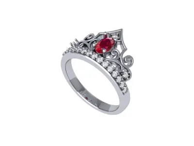 Crown Ring 3D print model