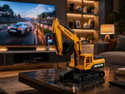 Realistic Excavator Construction Vehicle 3D Model 3D model