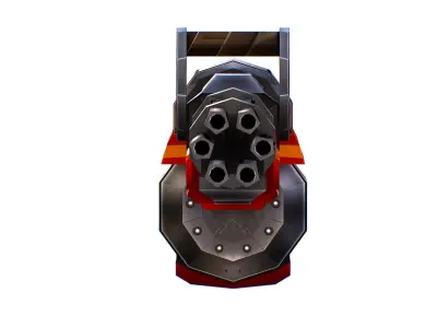 LowPoly Sci-Fi Assault Heavy Machine Gun Low-poly  Low-poly 3D model