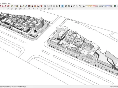 Sketchup Commercial Office Complex 214 3D model