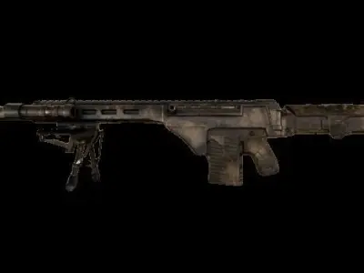 Chukavin USSR Military Sniper Low-poly 3D model