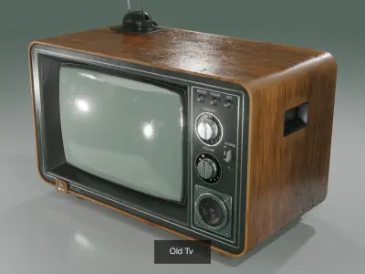 Old electronics including TV Fan Telephone and Radio 3D Model Pack