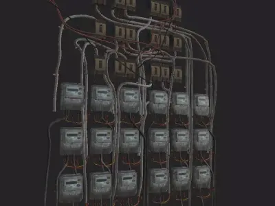 Electronic meter  Switch Low-poly 3D model