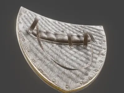 medieval triangular knight shield with pbr textures Low-poly 3D model