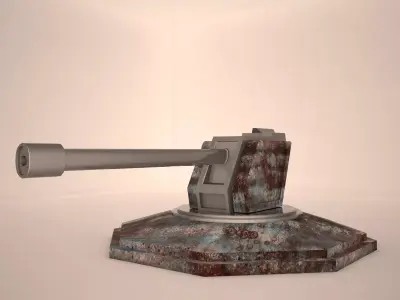 tank weapon 3d model Low-poly 3D model