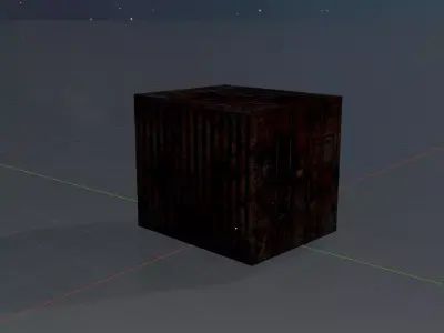 Shipping Container rusty 10-ft Low-poly 3D model