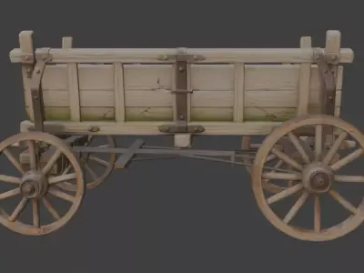 Old Farm Cart 3D model