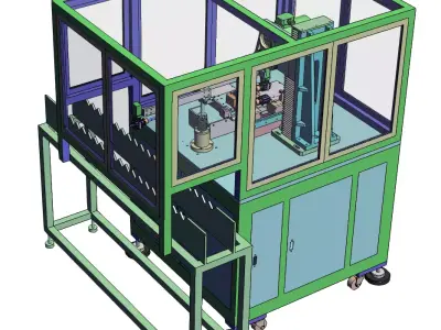 Precision Turning Machine with Single Cutter and Dual Servos  3D model